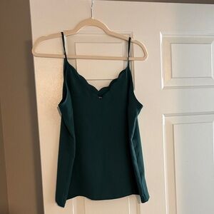 Express Teal Scalloped V-Neck Camisole